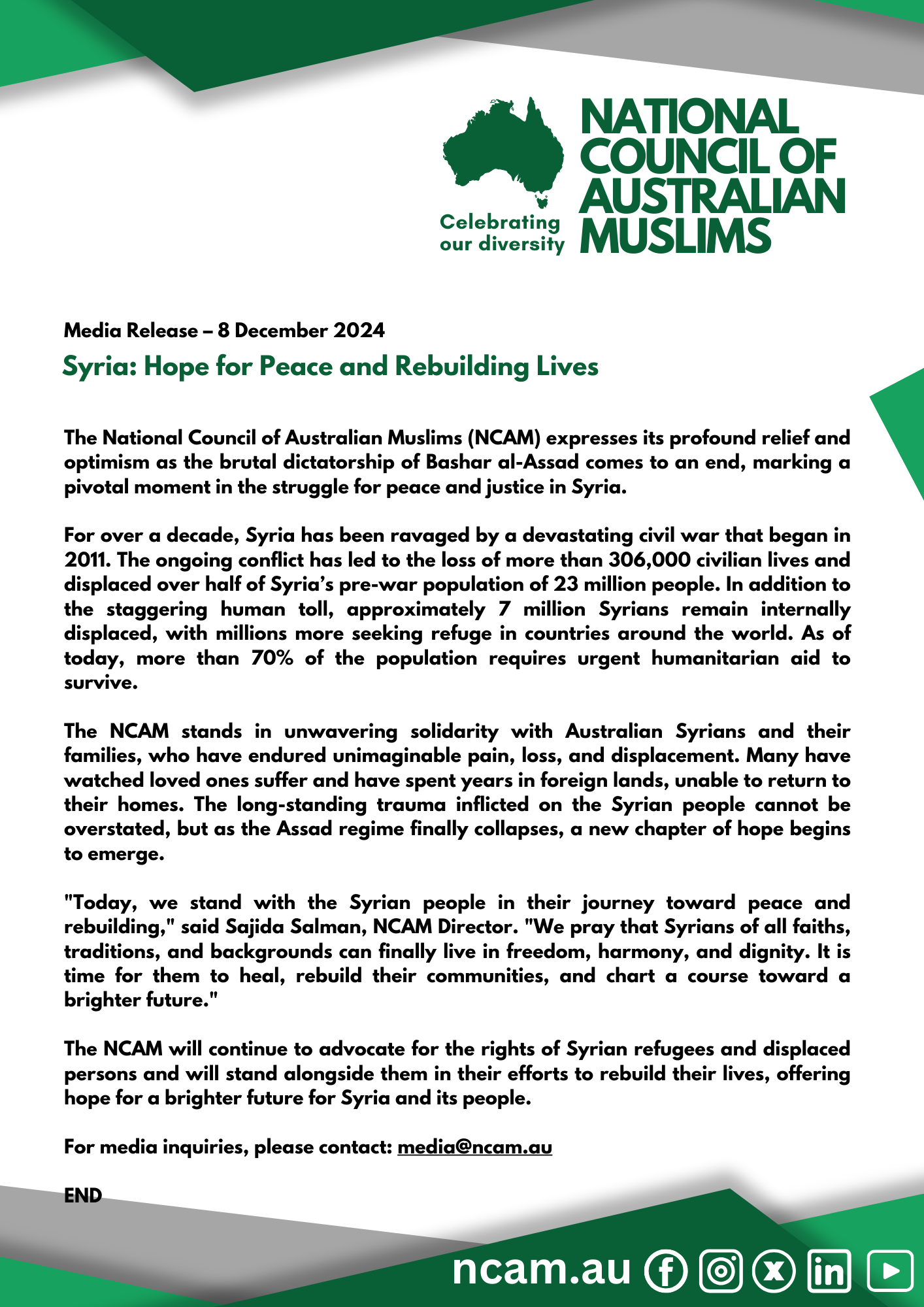 Syria: Hope for Peace and Rebuilding Lives